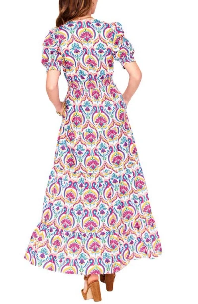 Boden Bella Puff Sleeve Tiered Maxi Sundress In Multi