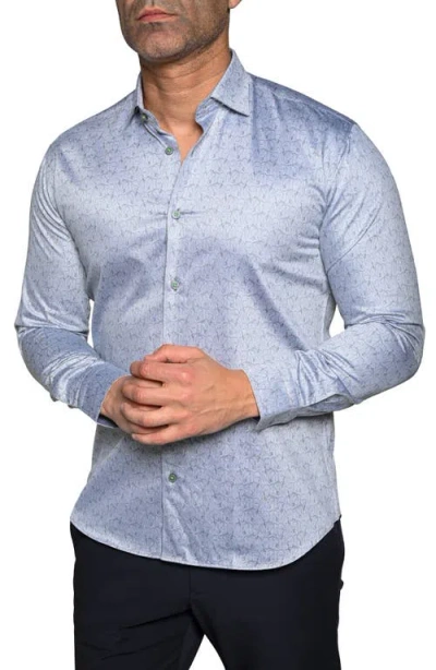 Maceoo Fibonacci Resistance Contemporary Fit Button-up Shirt In Blue
