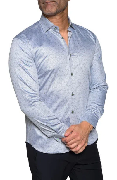 Maceoo Fibonacci Resistance Contemporary Fit Button-up Shirt In Blue