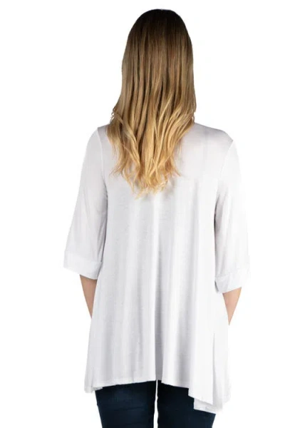 24seven Comfort Apparel Maternity Open Front Elbow Length Sleeve Cardigan