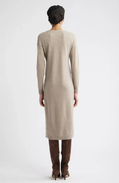 Nordstrom Long Sleeve Wool & Cashmere Blend Sweater Dress In Neutral