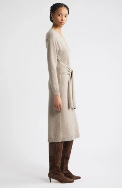 Nordstrom Long Sleeve Wool & Cashmere Blend Sweater Dress In Neutral