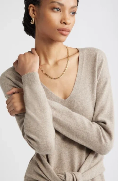 Nordstrom Long Sleeve Wool & Cashmere Blend Sweater Dress In Neutral