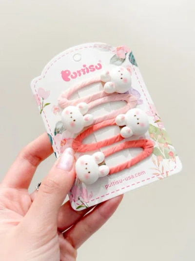Puttisu 4pc Bunny Hug Snap Clip Set