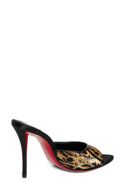 Christian Louboutin Miss Z Ocelot Sequin Silk Sandal