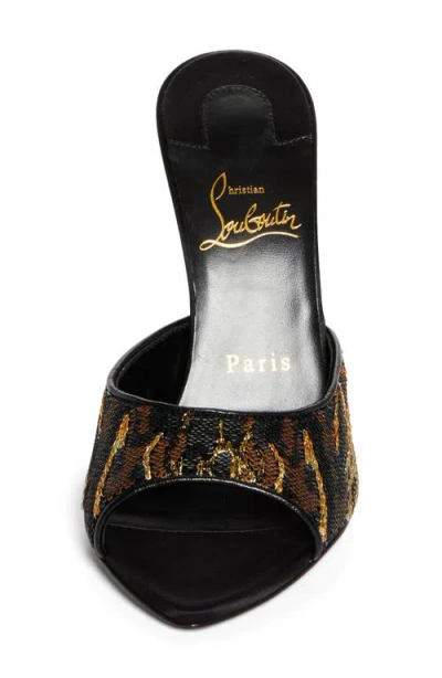 Christian Louboutin Miss Z Ocelot Sequin Silk Sandal