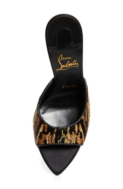 Christian Louboutin Miss Z Ocelot Sequin Silk Sandal