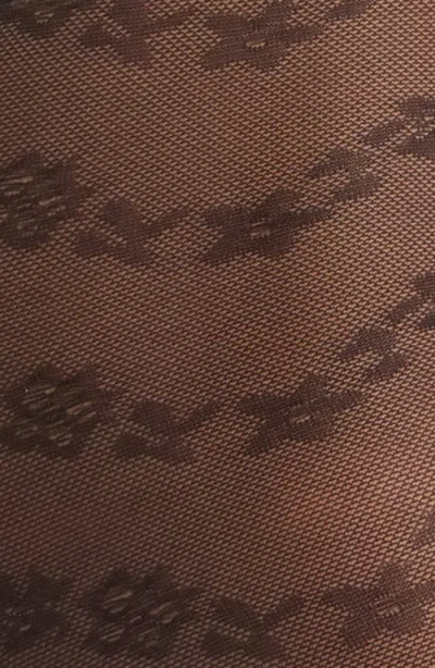 Nordstrom Chevron Sheer Tights In Black