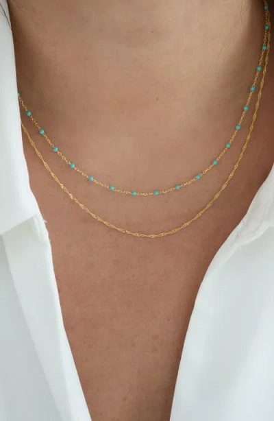 Argento Vivo Sterling Silver Layered 18k Gold Plate Sterling Silver Singapore Chain Necklace