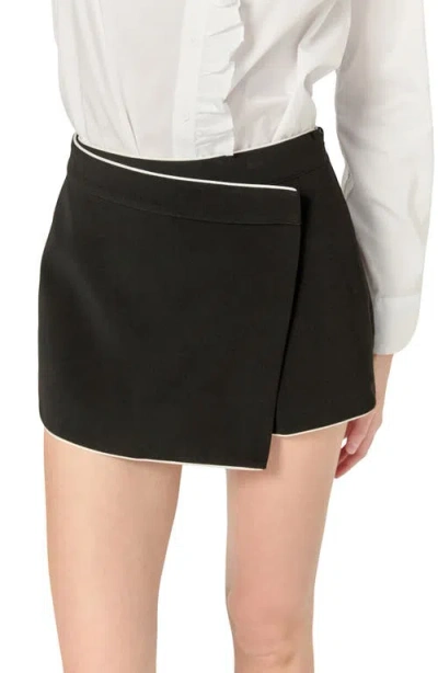 English Factory Contrast Faux Wrap Mini Skort