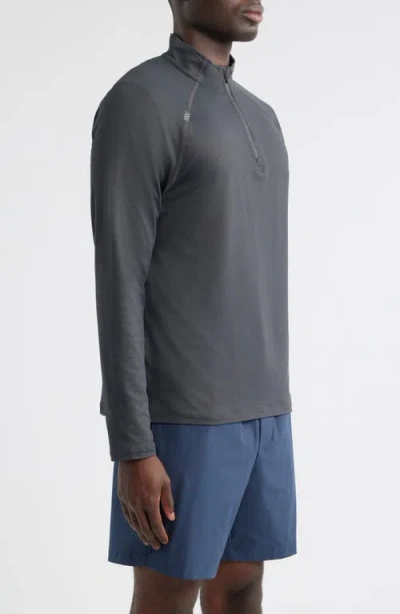Rhone Session Quarter Zip Pullover In Gray