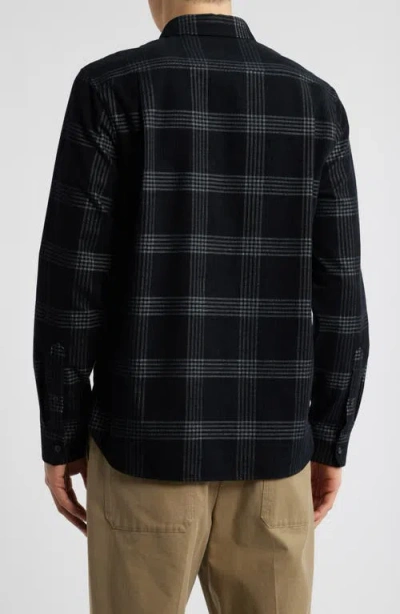 Vince Plaid Corduroy Button-up Shirt In Black