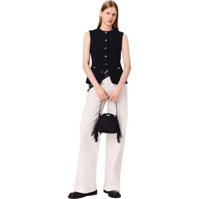 Maje Long Sleeveless Tweed Jacket