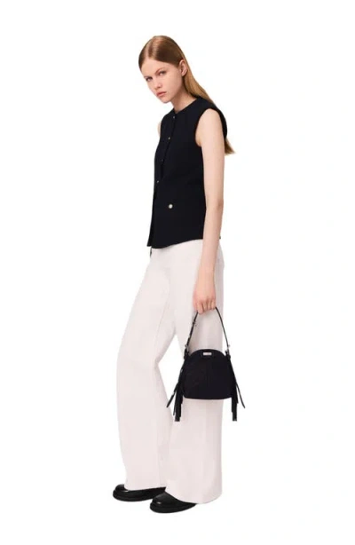 Maje Long Sleeveless Tweed Jacket
