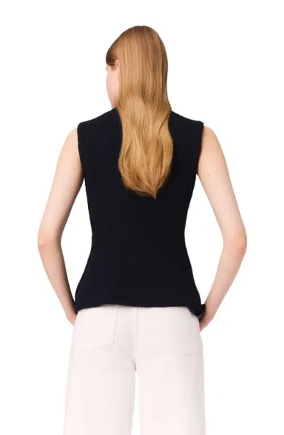 Maje Long Sleeveless Tweed Jacket