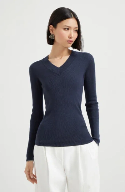 Brunello Cucinelli Lightweight Sweater With Sparkling Cuffs