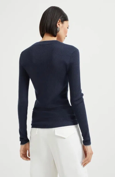 Brunello Cucinelli Lightweight Sweater With Sparkling Cuffs