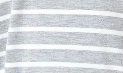 English Factory Stripe Puff Sleeve Knit Top In Gray
