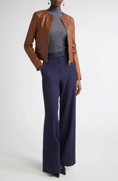 St John St. John Collection Stretch Twill Straight Leg Pants In Blue