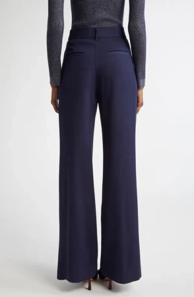 St John St. John Collection Stretch Twill Straight Leg Pants In Blue