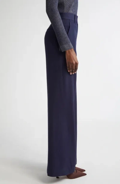 St John St. John Collection Stretch Twill Straight Leg Pants In Blue