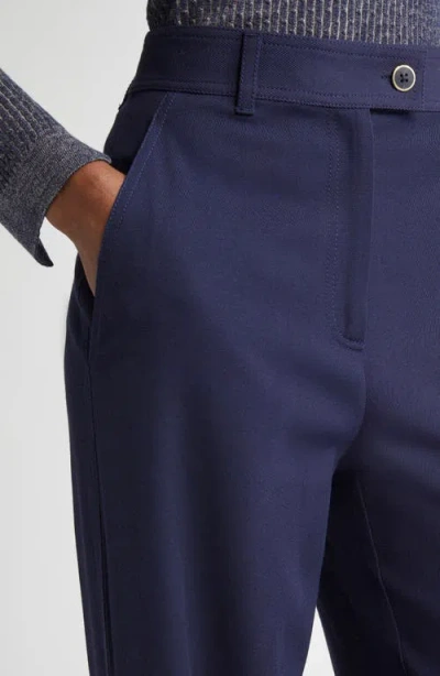 St John St. John Collection Stretch Twill Straight Leg Pants In Blue