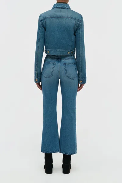 Gabriela Hearst Ezra Bootcut Cropped Jean In Uruguayan Blue Recycled Cotton Denim