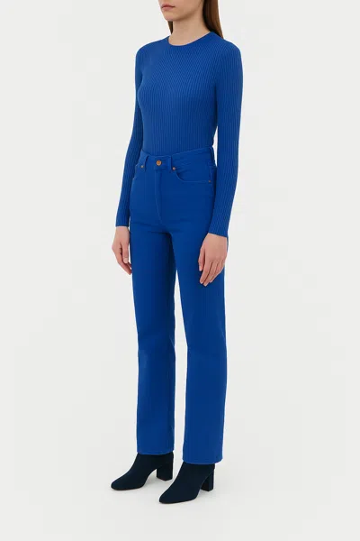 Gabriela Hearst Rey Straight-leg Jean In Cobalt Recycled Cotton Denim