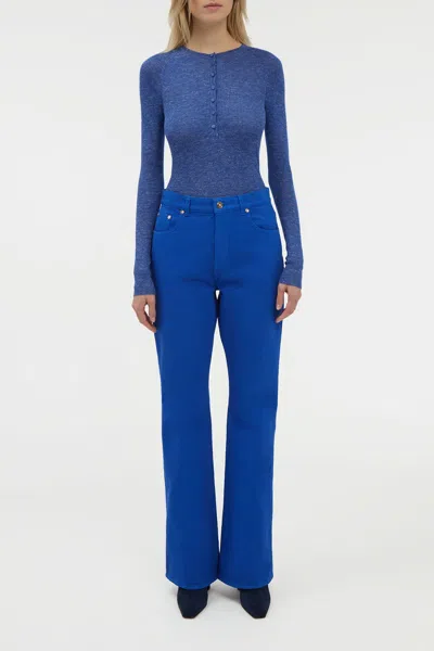 Gabriela Hearst Willa Bootcut Jean In Cobalt Recycled Cotton Denim