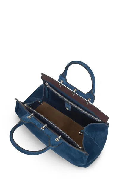 Gabriela Hearst Large Amethyst Bag In Navy Suede