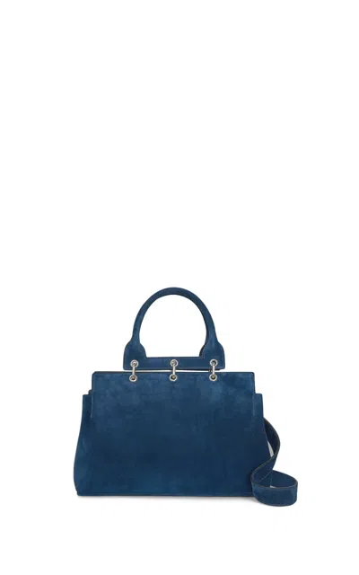 Gabriela Hearst Small Amethyst Bag In Navy Suede