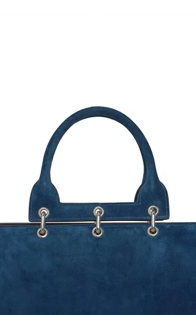 Gabriela Hearst Small Amethyst Bag In Navy Suede