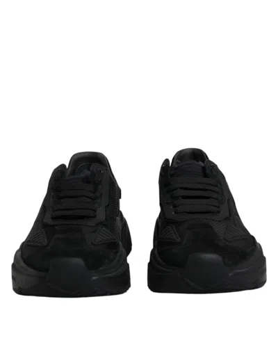 Pre-owned Dolce & Gabbana Black Leather Daymaster Low Top Sneakers Men's Shoes ()