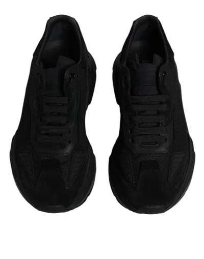 Pre-owned Dolce & Gabbana Black Leather Daymaster Low Top Sneakers Men's Shoes ()
