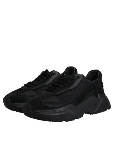 Pre-owned Dolce & Gabbana Black Leather Daymaster Low Top Sneakers Men's Shoes ()