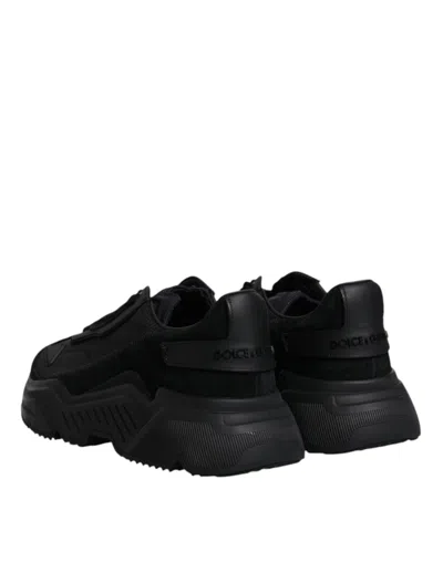 Pre-owned Dolce & Gabbana Black Leather Daymaster Low Top Sneakers Men's Shoes ()