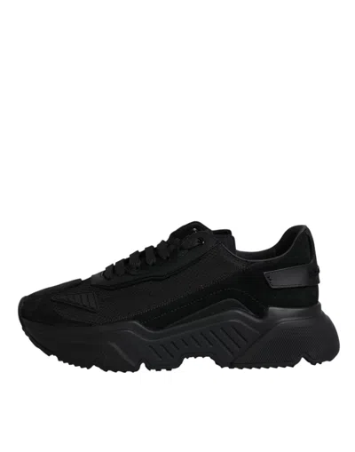 Pre-owned Dolce & Gabbana Black Leather Daymaster Low Top Sneakers Men's Shoes ()