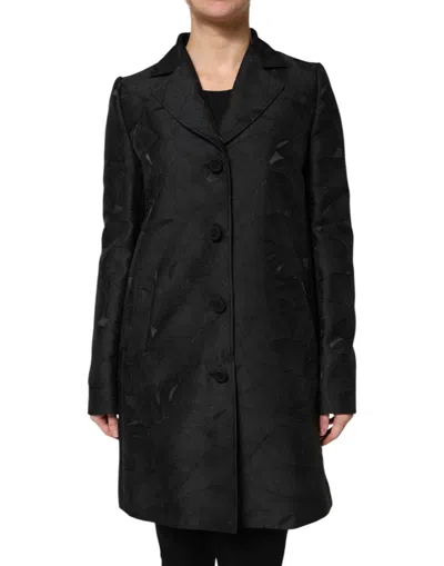 Dolce & Gabbana Black Single Breasted Trench Coat Jacket In Black