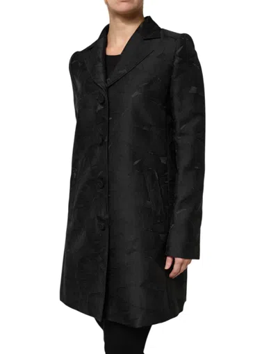 Dolce & Gabbana Black Single Breasted Trench Coat Jacket In Black
