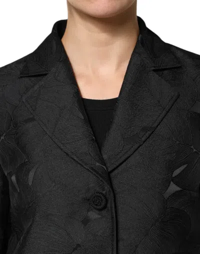 Dolce & Gabbana Black Single Breasted Trench Coat Jacket In Black