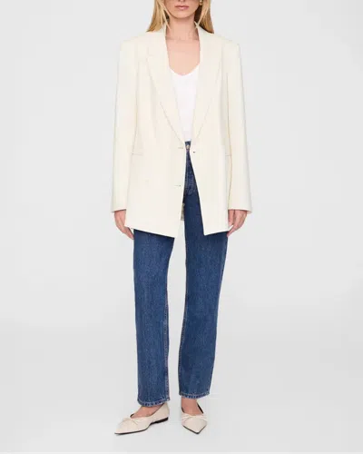 Anine Bing Jasmine Double-breasted Blazer In Neutral