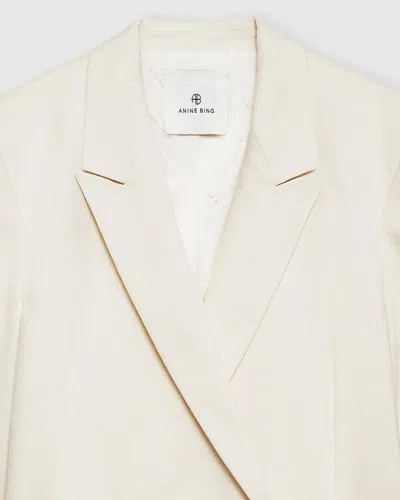 Anine Bing Jasmine Double-breasted Blazer In Neutral