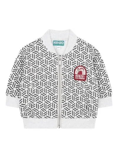 Kenzo Geometric-print Tracksuit Set In Gray