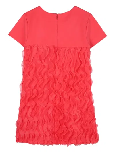 Karl Lagerfeld Ruffled-hem Shift Dress In Red