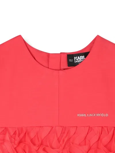 Karl Lagerfeld Ruffled-hem Shift Dress In Red