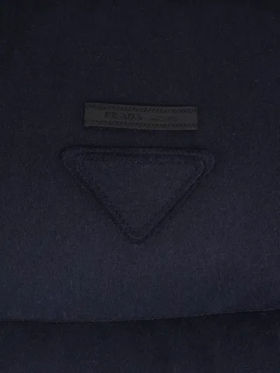 Prada Medium-weight Cashmere Down Jacket In Blue