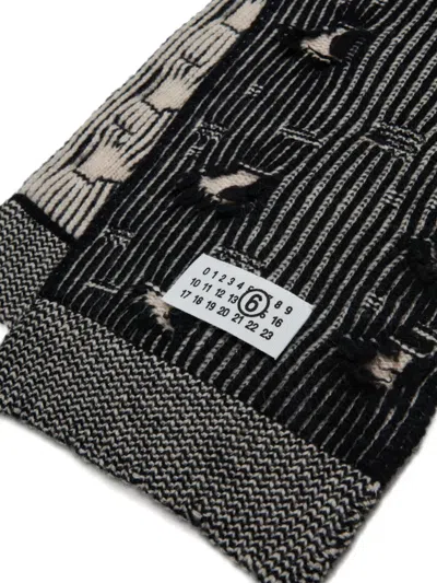 Mm6 Maison Margiela Wool Scarf In Black