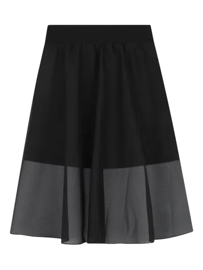 Dkny Mesh-overlay Skirt In Black