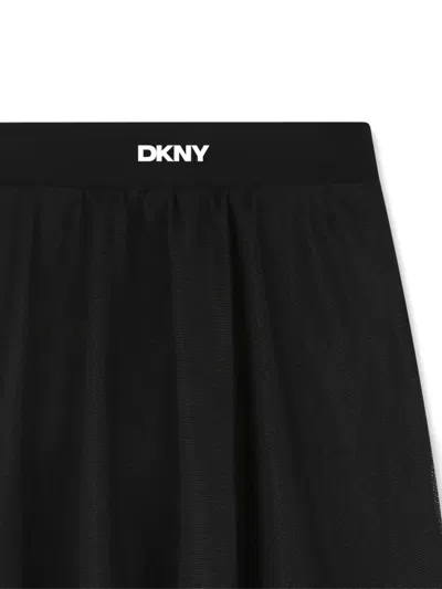 Dkny Mesh-overlay Skirt In Black