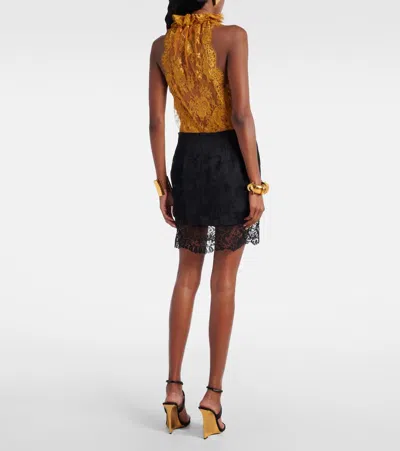 Saint Laurent Silk-trimmed Lace Bodysuit
